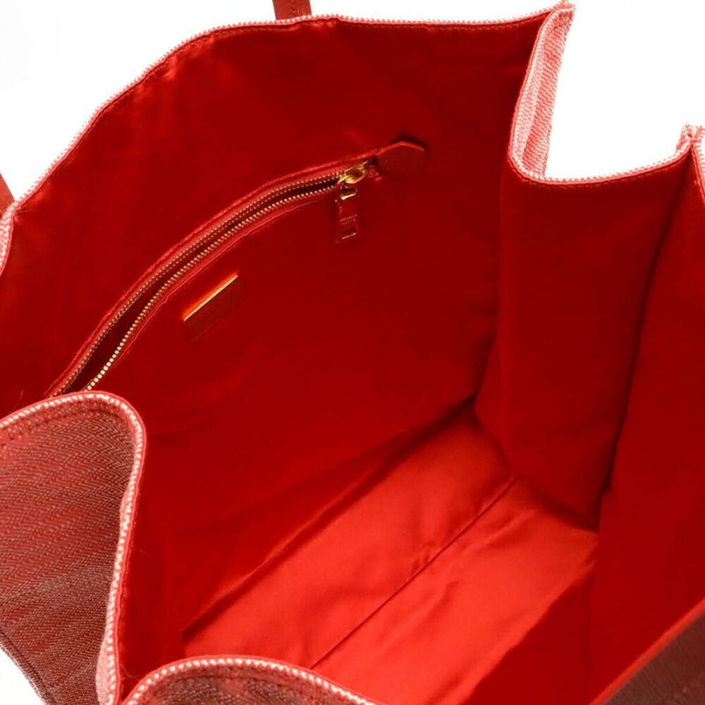 Prada Canvas Leather Triangle Logo Tote Bag - Picture 5 of 7